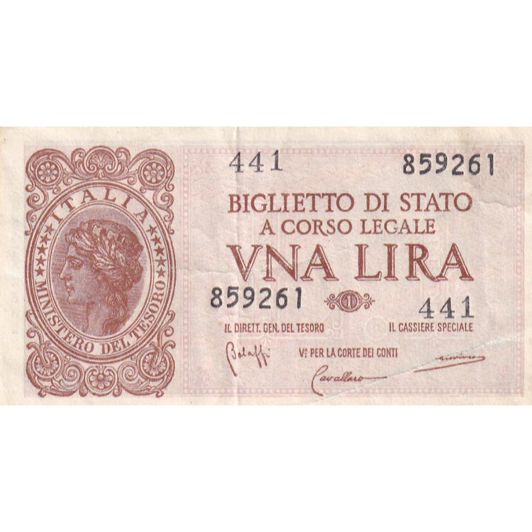 ITALY P.29 1931 1 Lire EF