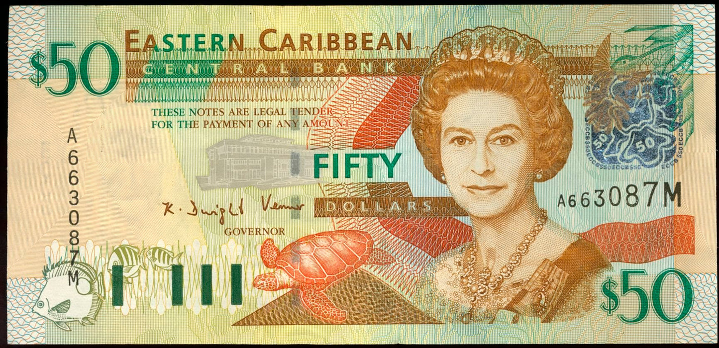 EAST CARIBBEAN P.45m Suffix M Montserrat 2003 $50 NEF