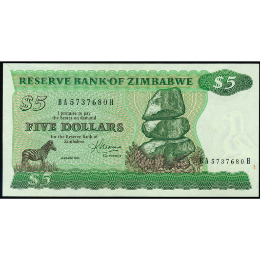 ZIMBABWE P.2c 1983 5 Dollars AUNC