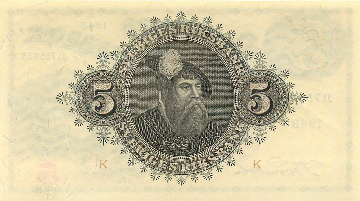 SWEDEN P.33ae 1948 5 Kronor AUNC