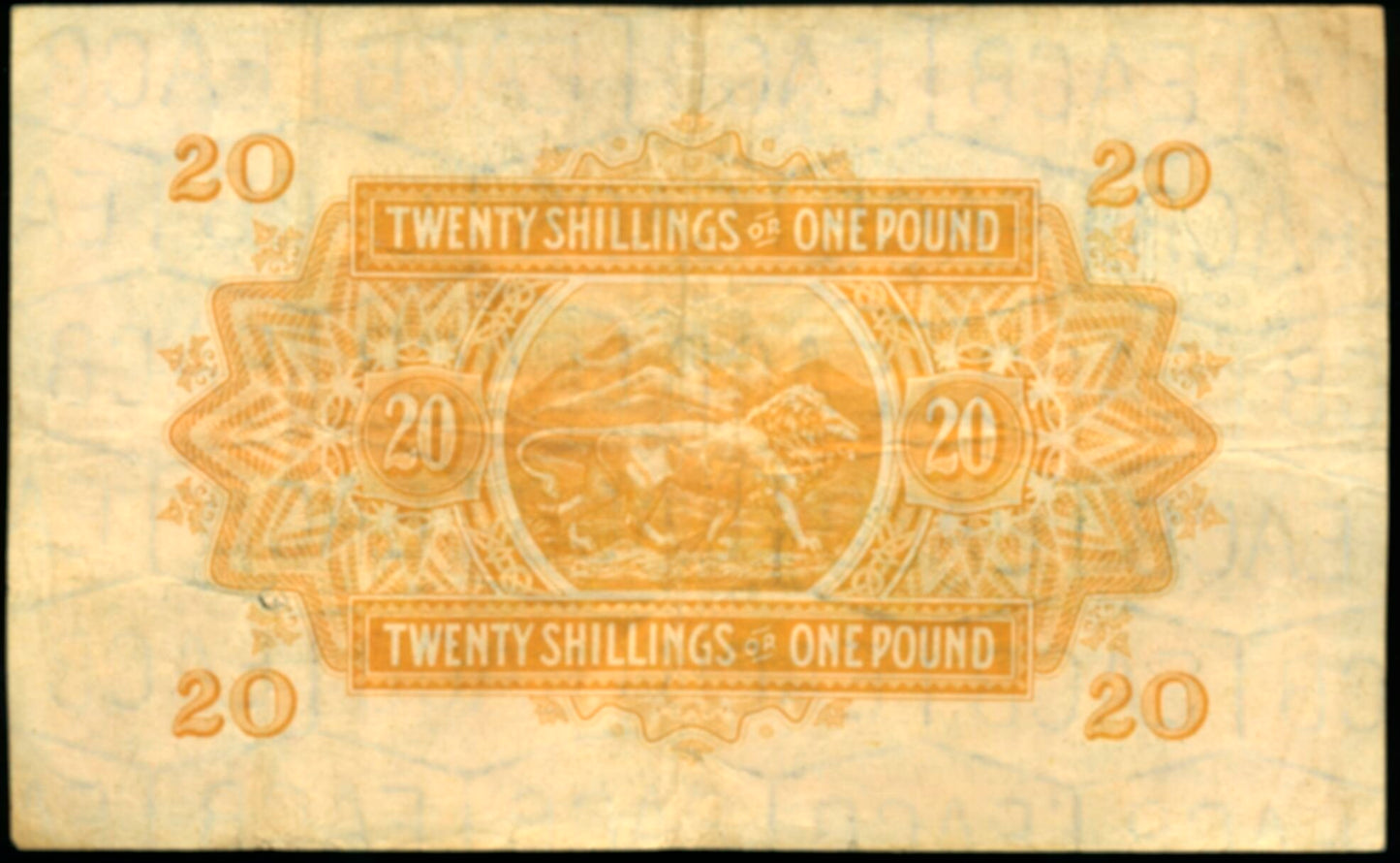 EAST AFRICA P.35 1956 20 Shillings VF 30