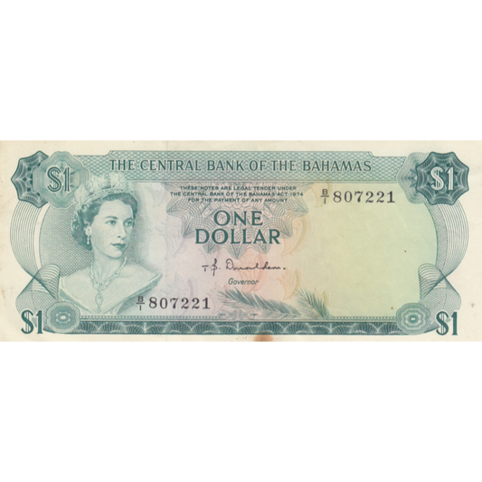 BAHAMAS P.35a 1974 $1 EF B/1