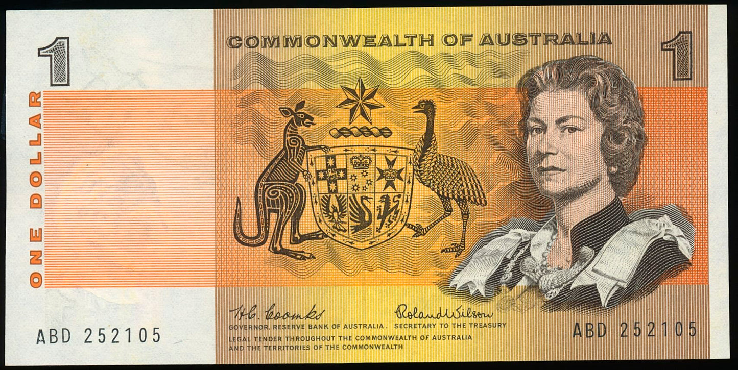 AUSTRALIA P.37a 1966 $1 UNC ABD