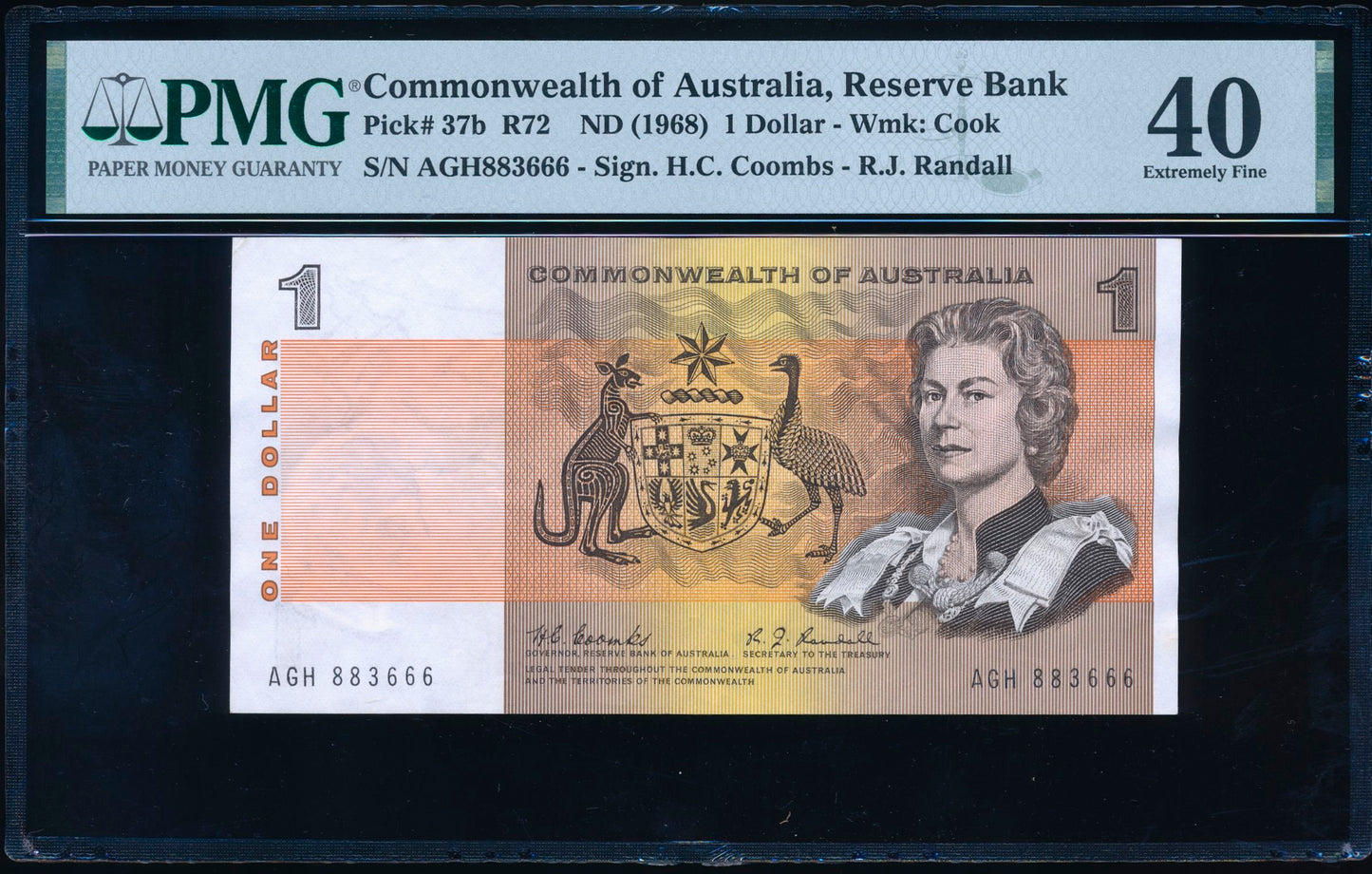 AUSTRALIA P.37b 1968 $1 EF 40 AGH