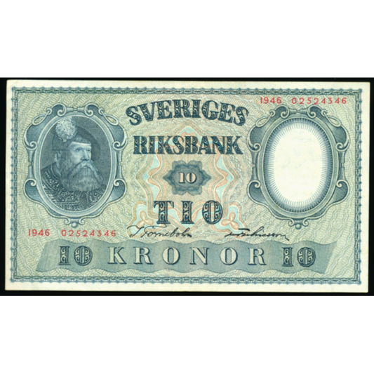 SWEDEN P.40g 1946 10 Kronor NEF