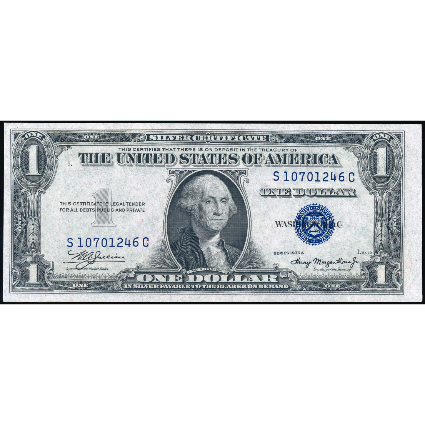 USA P.416a Series 1935A Silver Certificate $1 UNC
