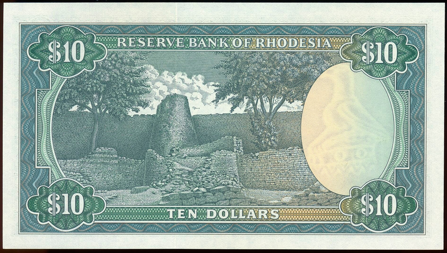 RHODESIA P.41 1979 10 dollars Gem UNC 66 EPQ