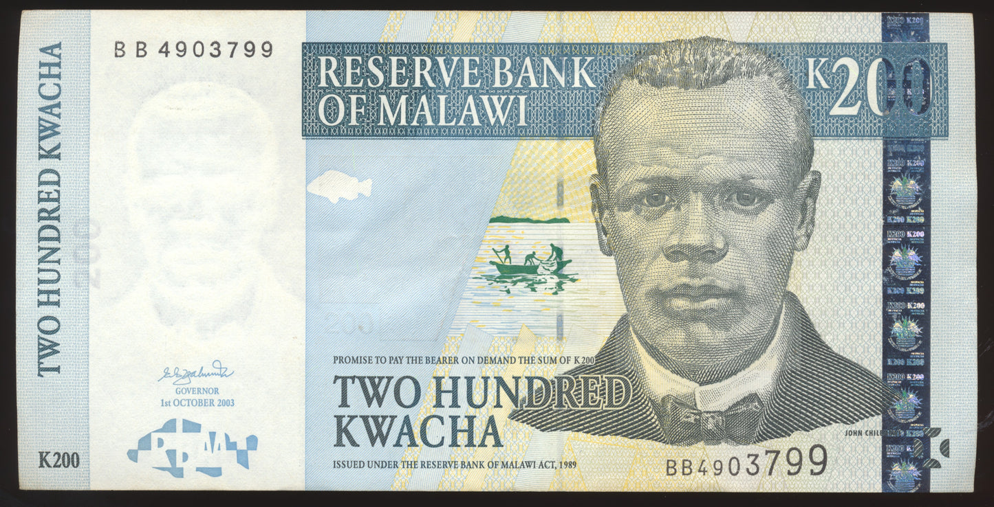 MALAWI P.41 1997 200 Kwacha EF