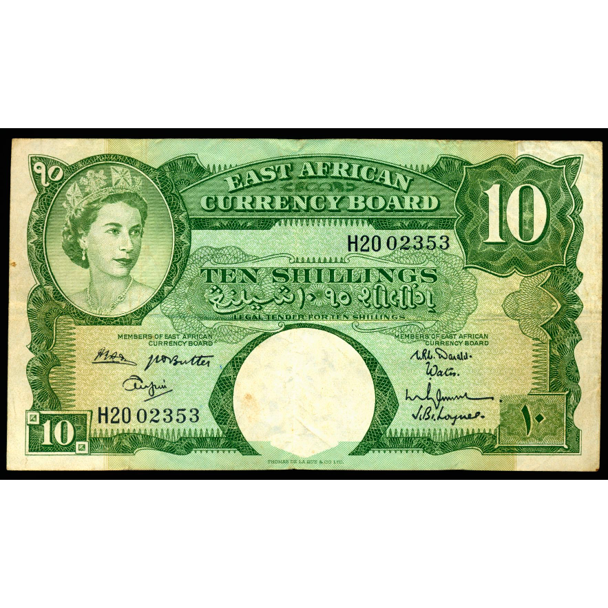 EAST AFRICA P.42b 1962 10 Shillings VF H20