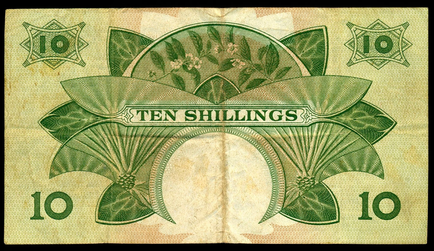 EAST AFRICA P.42b 1962 10 Shillings VF H20