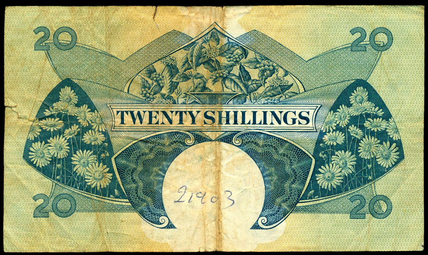 EAST AFRICA P.43b 1961 20 Shillings GF P25