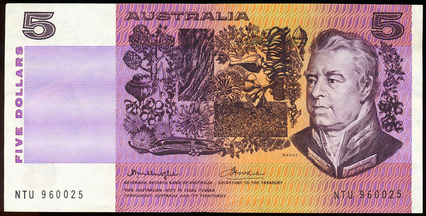 AUSTRALIA P.44b 1976 $5 UNC NTU
