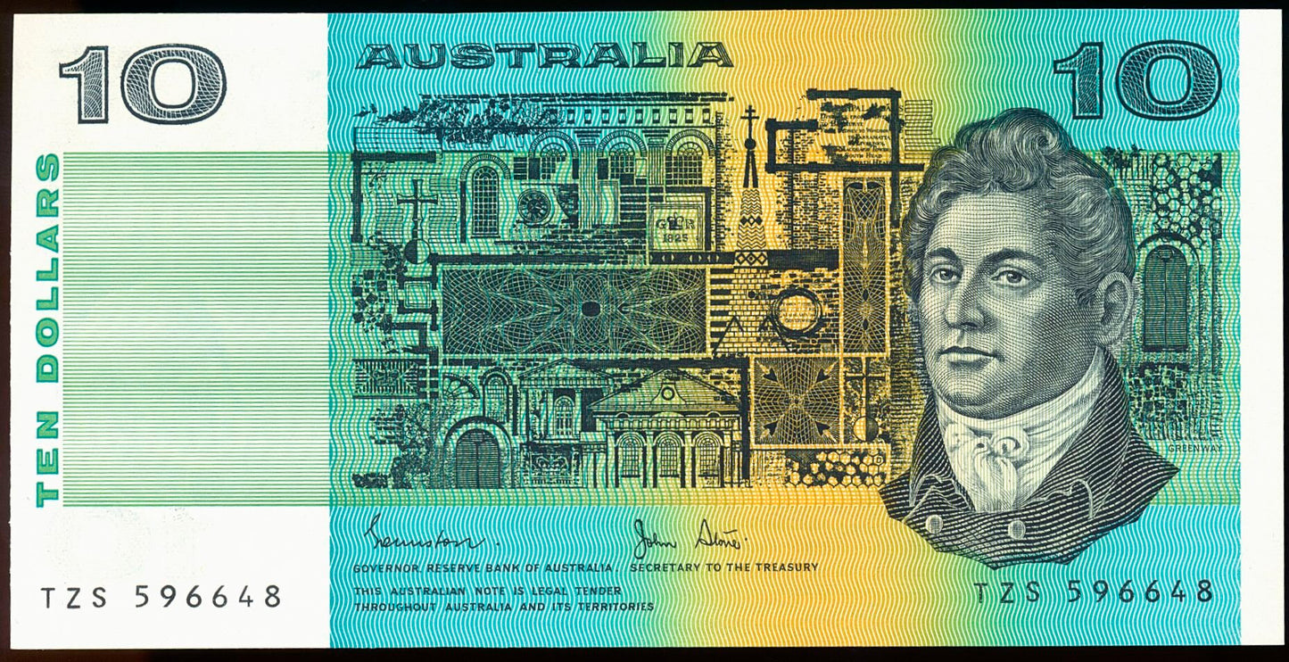 AUSTRALIA P.45d 1983 $10 UNC TZS