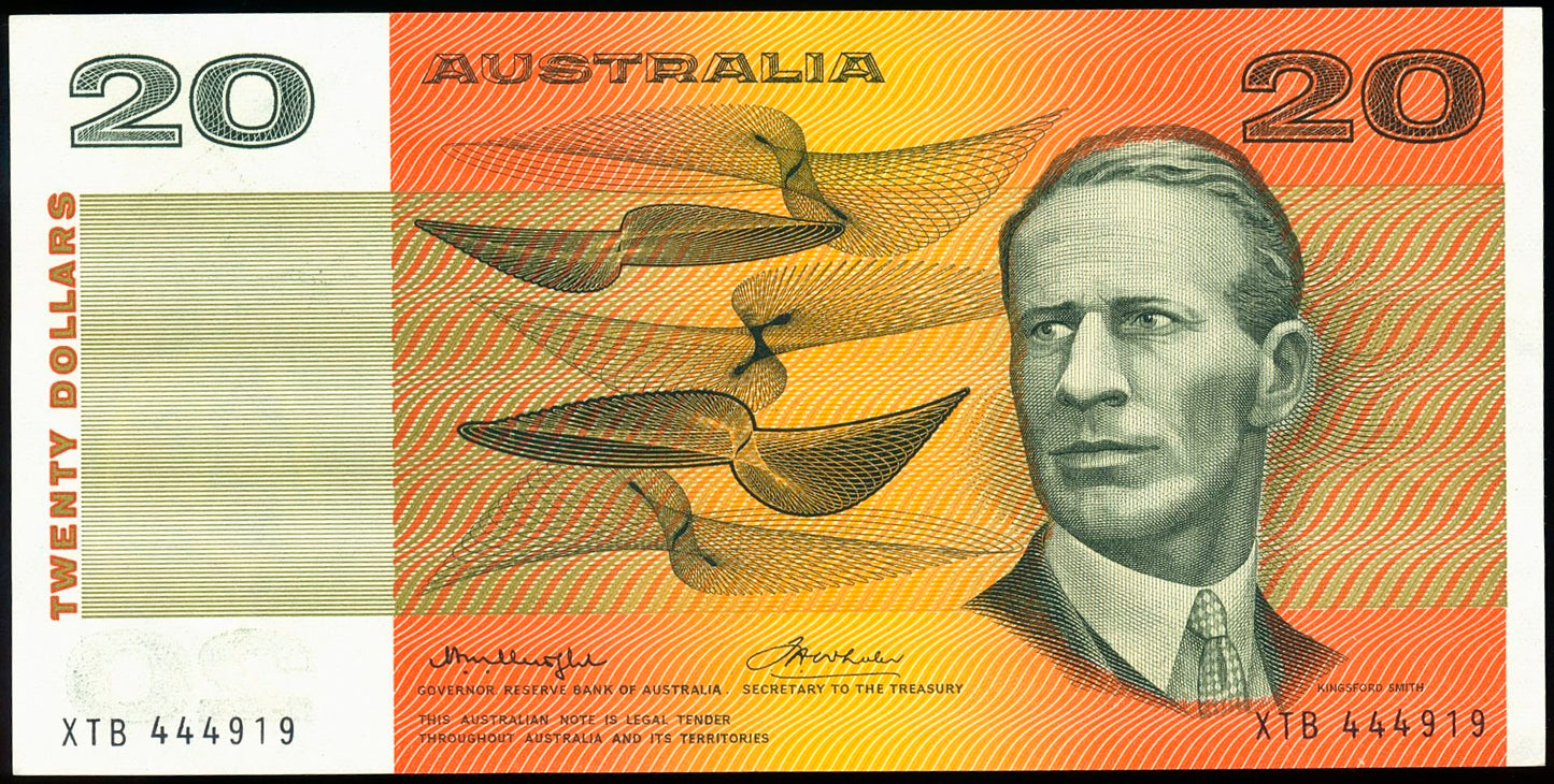 AUSTRALIA P.46b 1975 $20 AUNC 55 EPQ