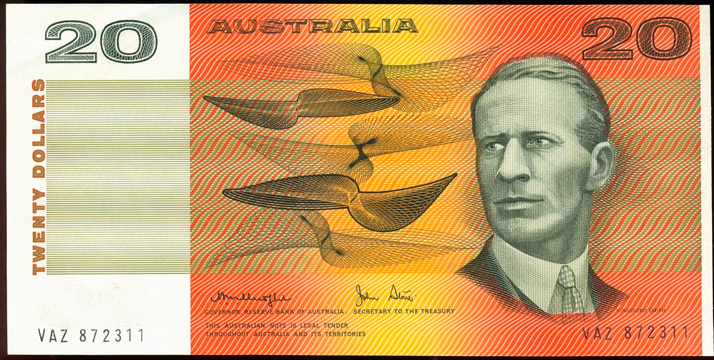 AUSTRALIA P.46c 1979 $20 CHOICE AUNC 58 EPQ