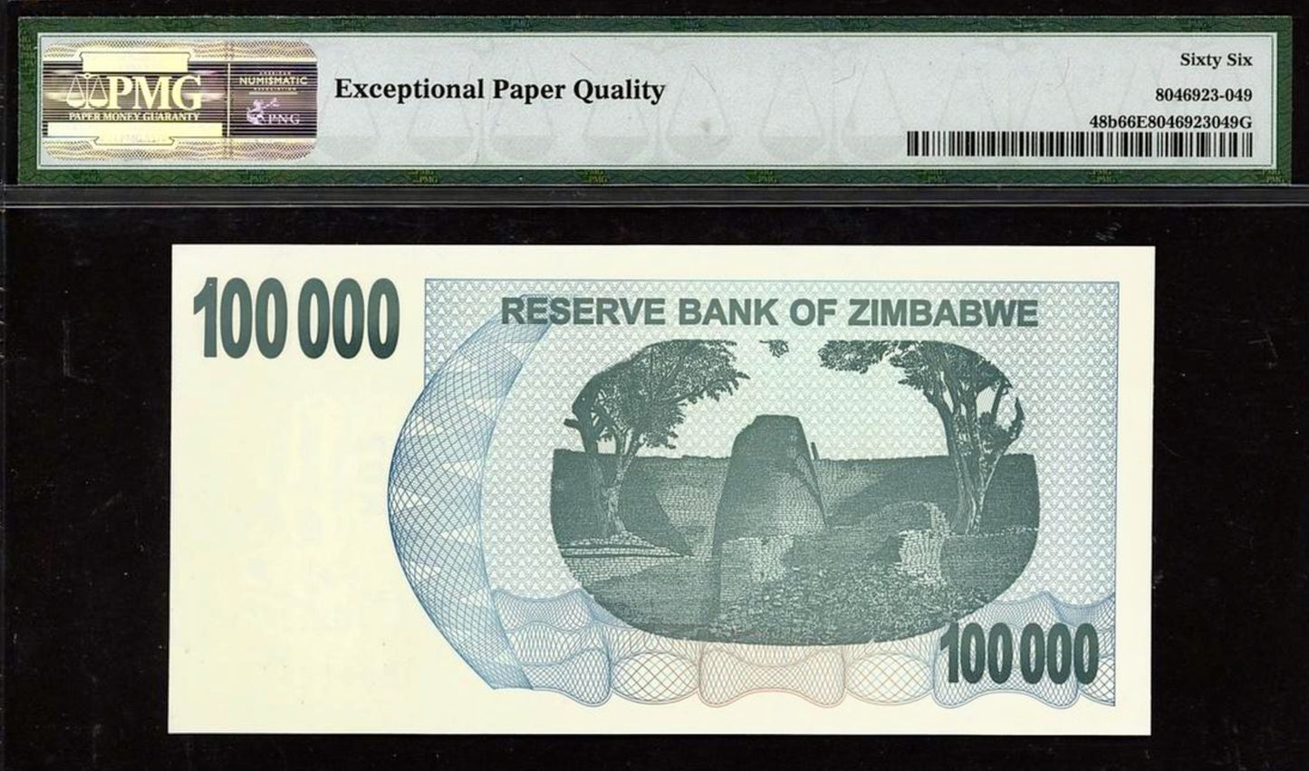 ZIMBABWE P.48b 2006 100,000 Dollars GEM 66 UNC