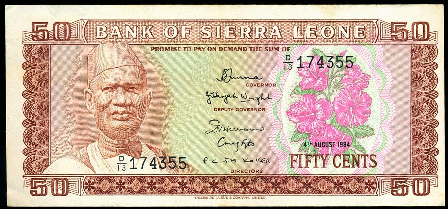 SIERRA LEONE P.4d 1984 50 Cents AUNC