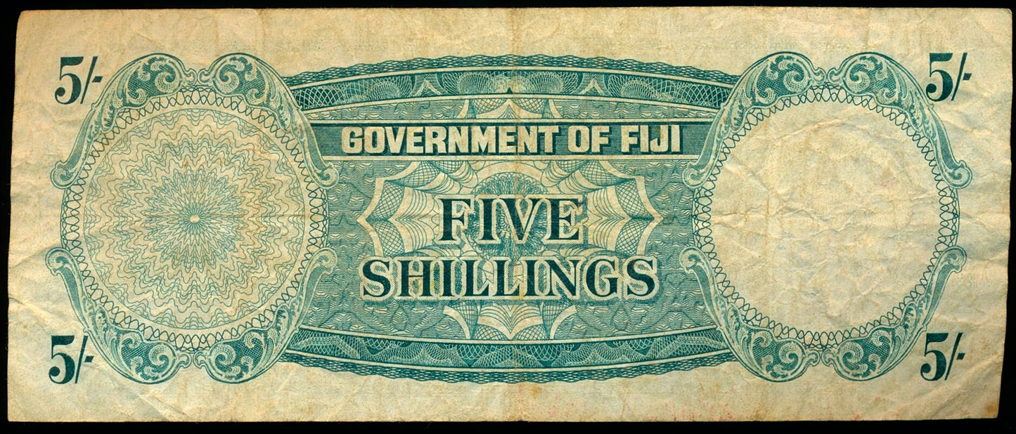 FIJI P.51a 1957 5 Shillings GF C/1