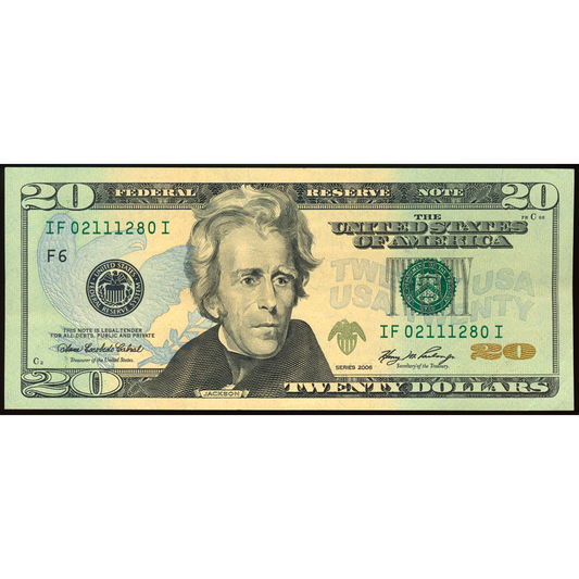 USA P.526 Series 2006 Federal Reserve $20 AUNC
