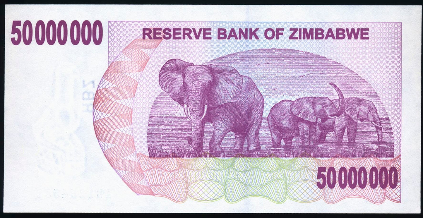 ZIMBABWE P.57 2008 50,000,000 (50m) Dollars UNC