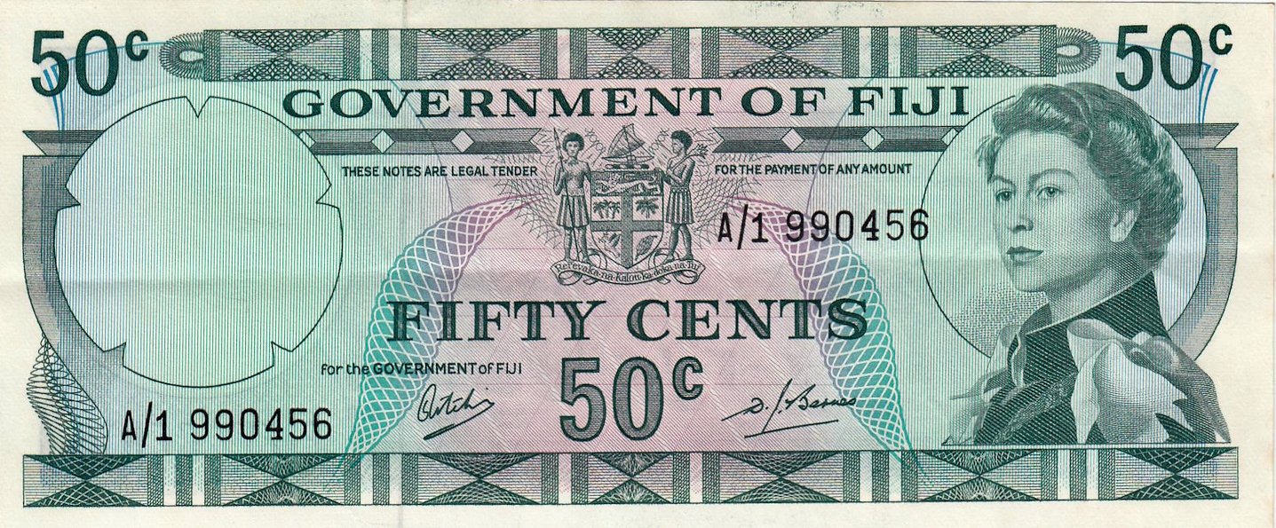 FIJI P.58a 1969 50 Cents EF A/1