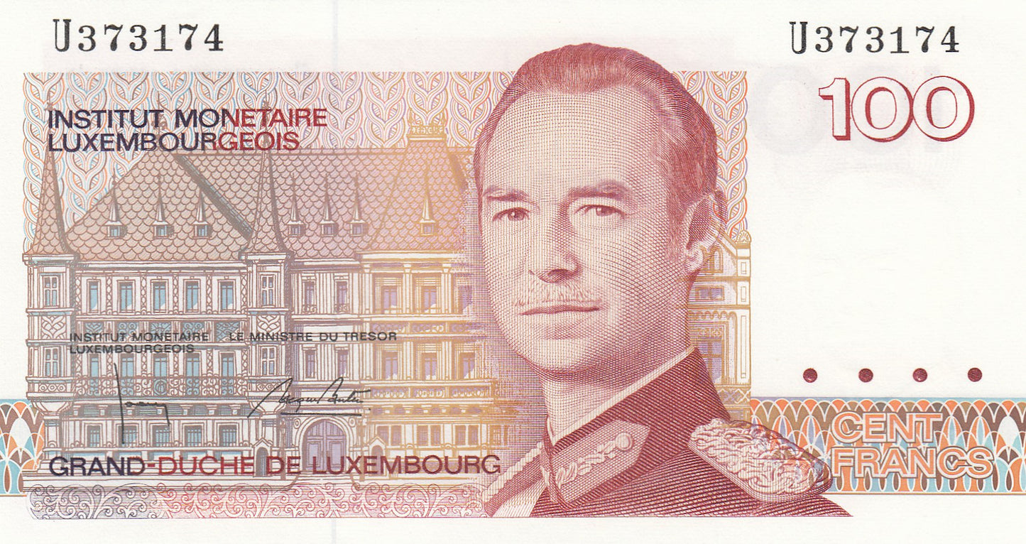 LUXEMBOURG P.58b 1986 100 Francs UNC