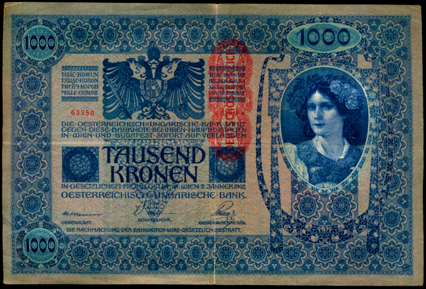 AUSTRIA P.59 1919 1000 Kronen NEF