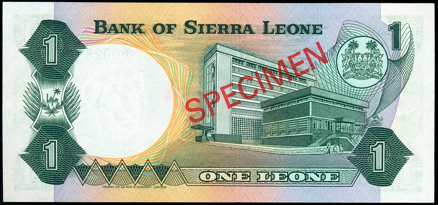 SIERRA LEONE P.9s, 10s, 11s, 12s set of four specimen 1979 UNC banknotes