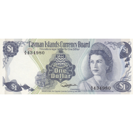 CAYMAN ISLANDS P.5c 1985 $1 AUNC A/4