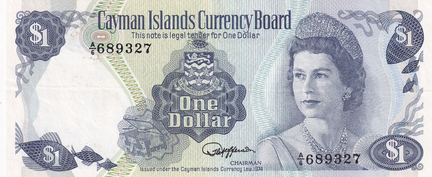 CAYMAN ISLANDS P.5e 1985 $1 GEF A/6