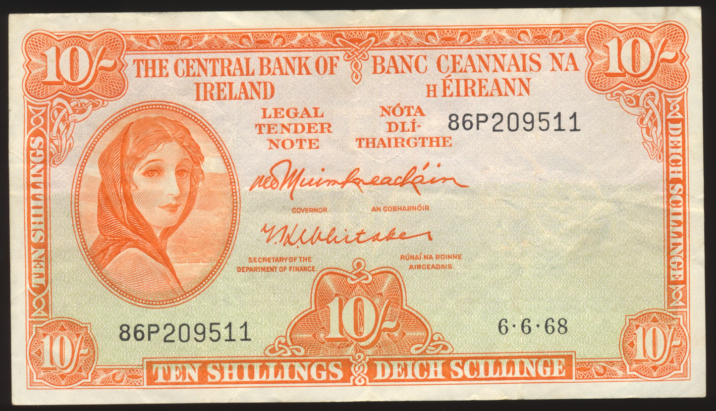 IRELAND P.63a 1971 10 shillings VF