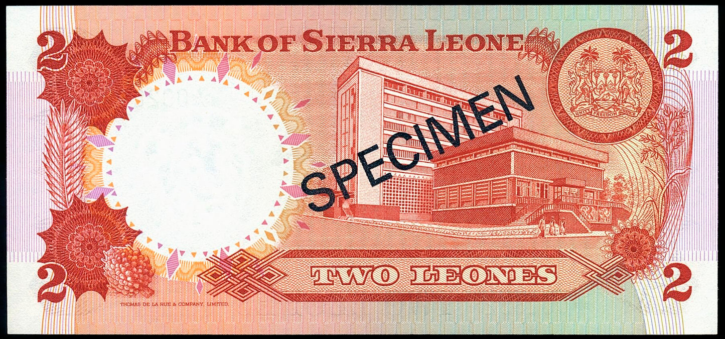 SIERRA LEONE P.9s, 10s, 11s, 12s set of four specimen 1979 UNC banknotes