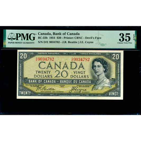 CANADA P.70b BC-33b 1954 $20 Beattie, Coyne D/E Choice VF 35 PQ
