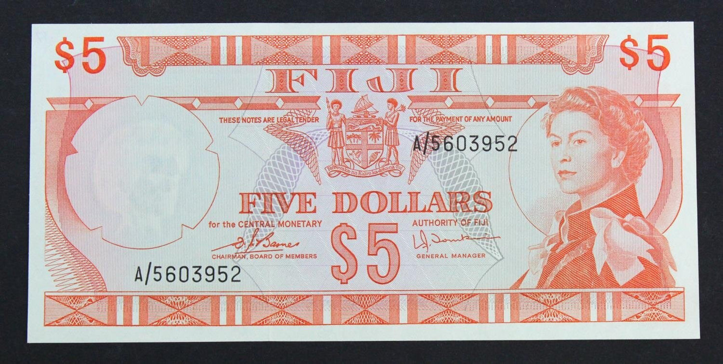 FIJI P.73c 1974 $5 Gem UNC 66 EPQ