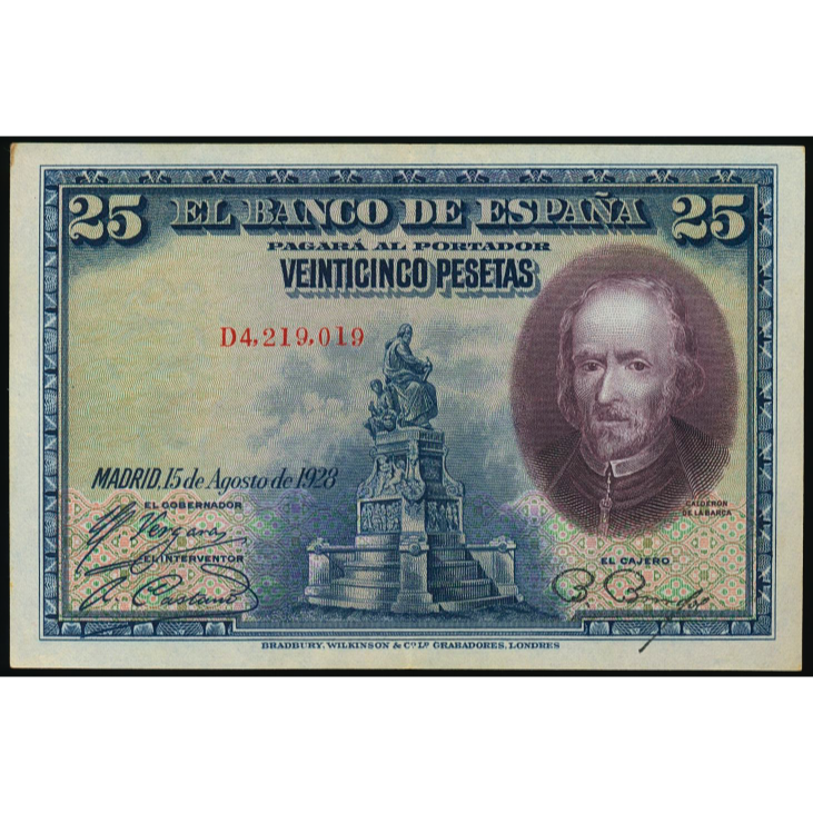 SPAIN P.74b 1928 25 Peseta GEF