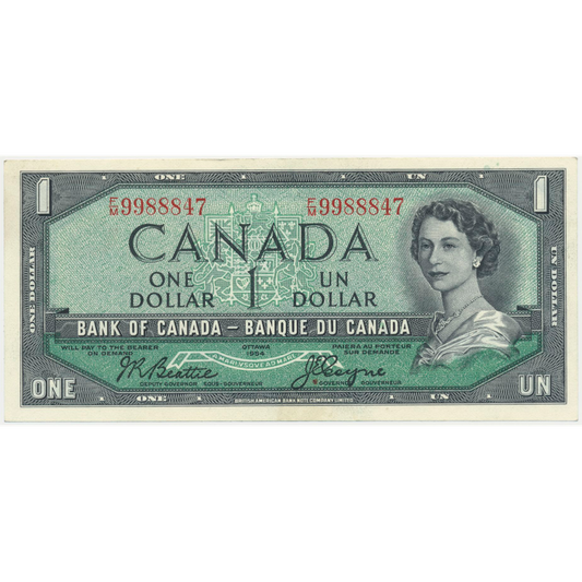 CANADA P.75a 1954 $1 Beattie, Coyne EF F/M