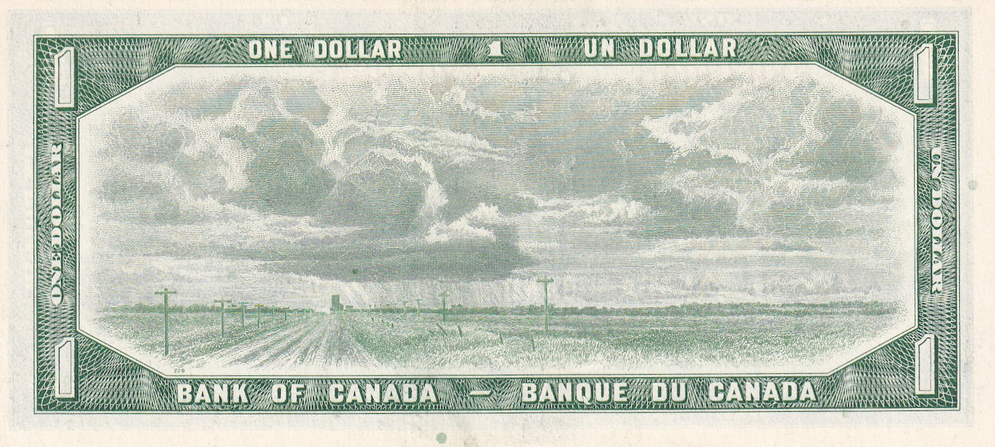 CANADA P.75d 1954 $1 Lawson, Bouey UNC A/I