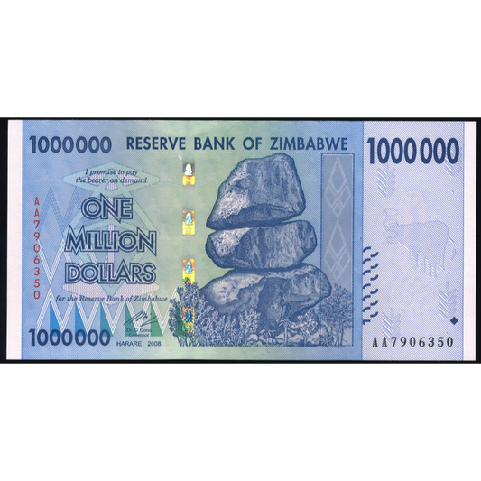 ZIMBABWE P.77 2008 1,000,000 Dollars UNC