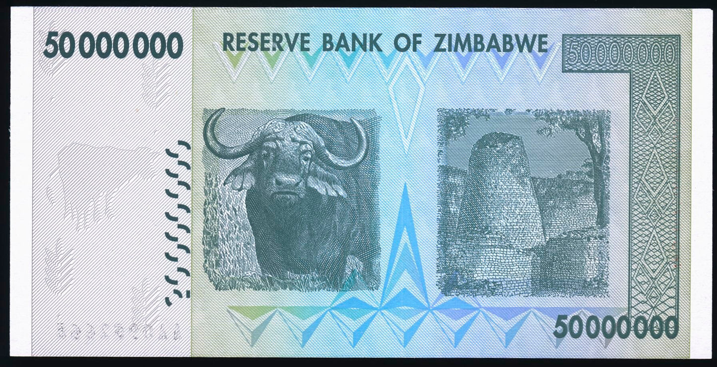 ZIMBABWE P.79 2008 50,000,000 (50m) Dollars UNC