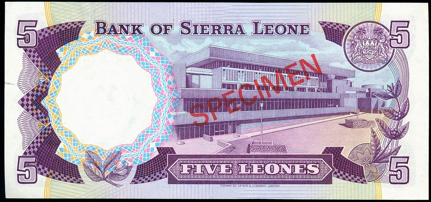 SIERRA LEONE P.9s, 10s, 11s, 12s set of four specimen 1979 UNC banknotes