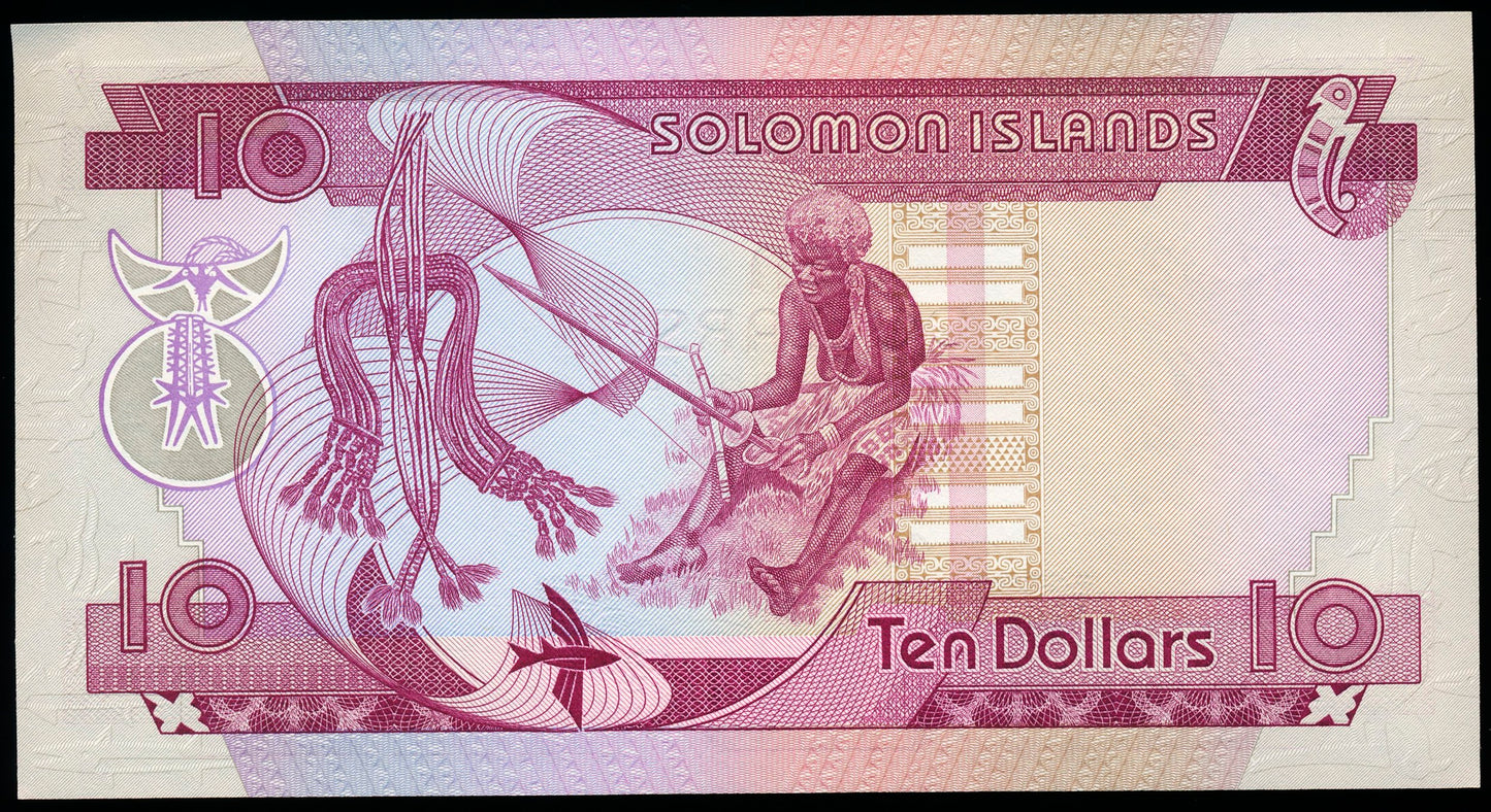 SOLOMON ISLANDS P.7a 1977 10 Dollars A/1 CHOICE UNC 64 EPQ