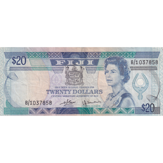 FIJI P.80a 1980 $20 NEF B/1