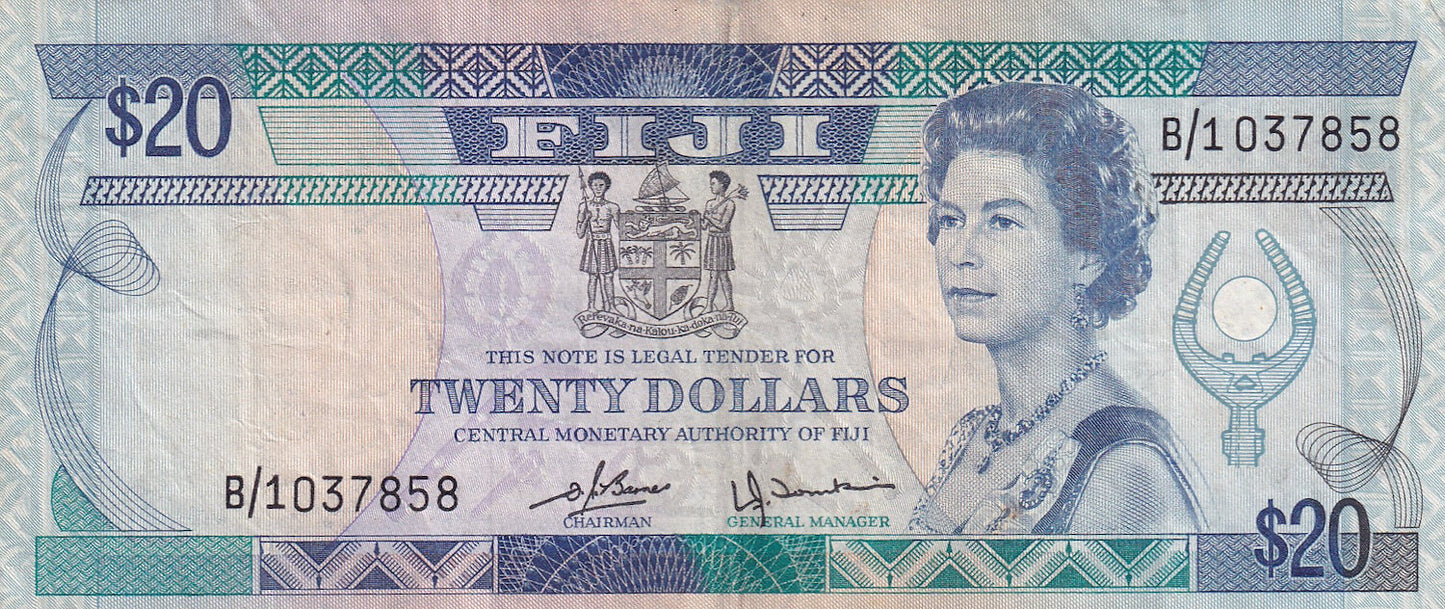 FIJI P.80a 1980 $20 NEF B/1