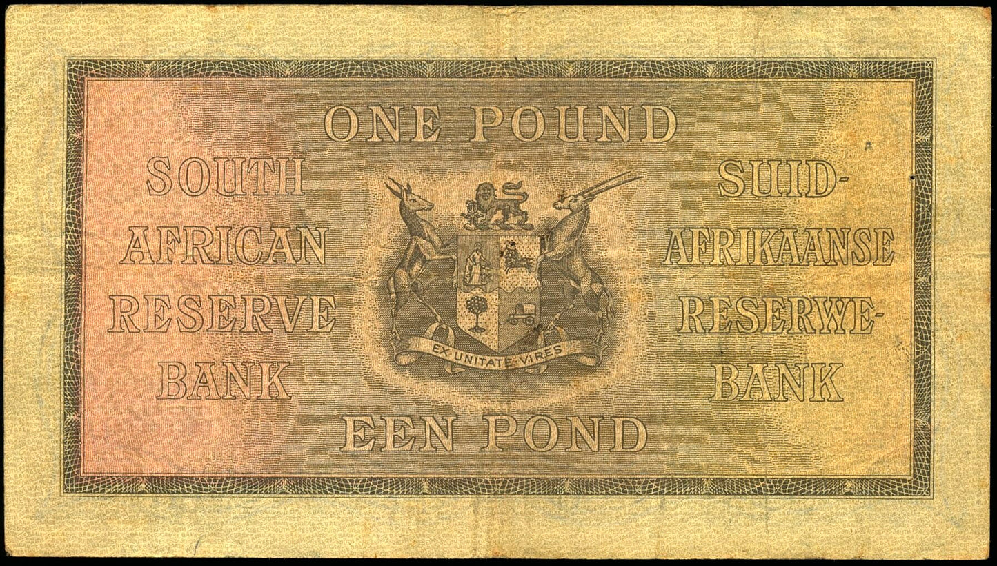 SOUTH AFRICA P.84f 1947 1 Pound NEF A/168