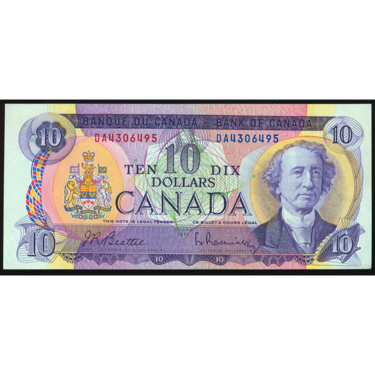 CANADA P.88a $10 1971 Beattie, Raminsky AUNC DA