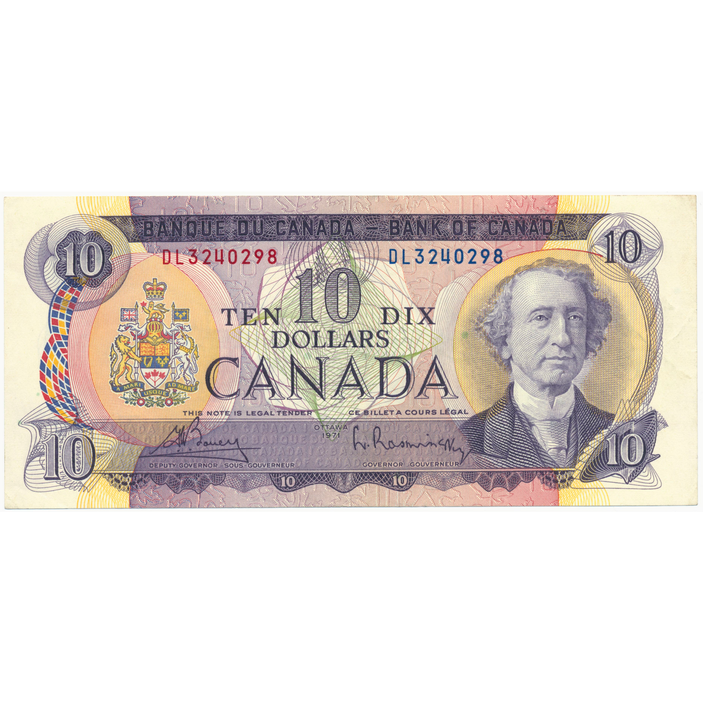 CANADA P.88b $10 1971 Bouey, Raminsky UNC DL
