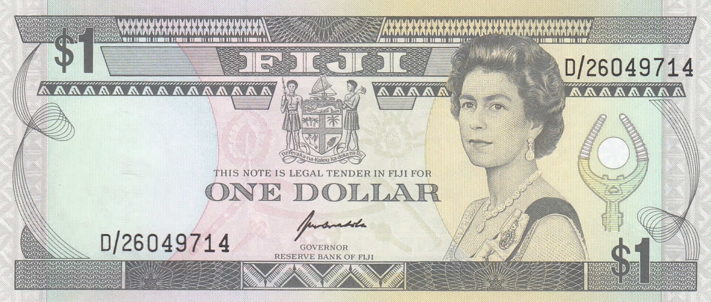 FIJI P.89a 1993 $1 UNC D/26