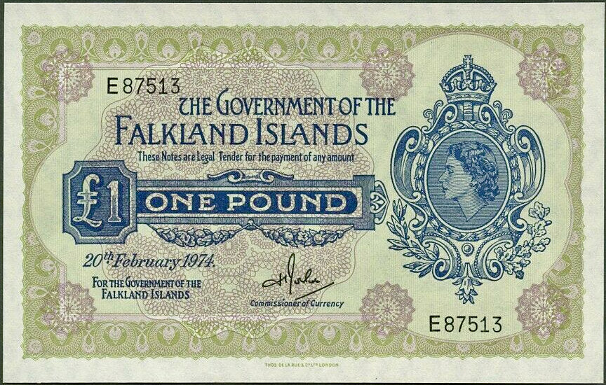 FALKLAND ISLANDS P.8b 1974 £1 66 EPQ GEM UNC