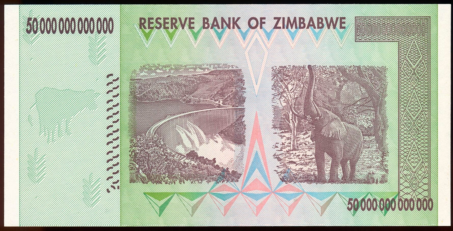 ZIMBABWE P.90 2008 50 Trillion Dollars UNC