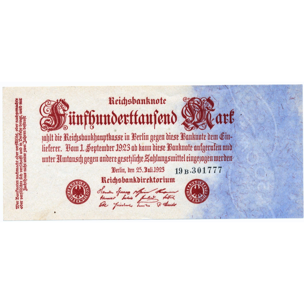 GERMANY P.92b 1923 500,000 Mark UNC